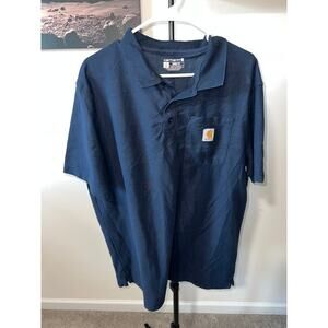 Carhartt blue men's original fit polo short sleeve sz L